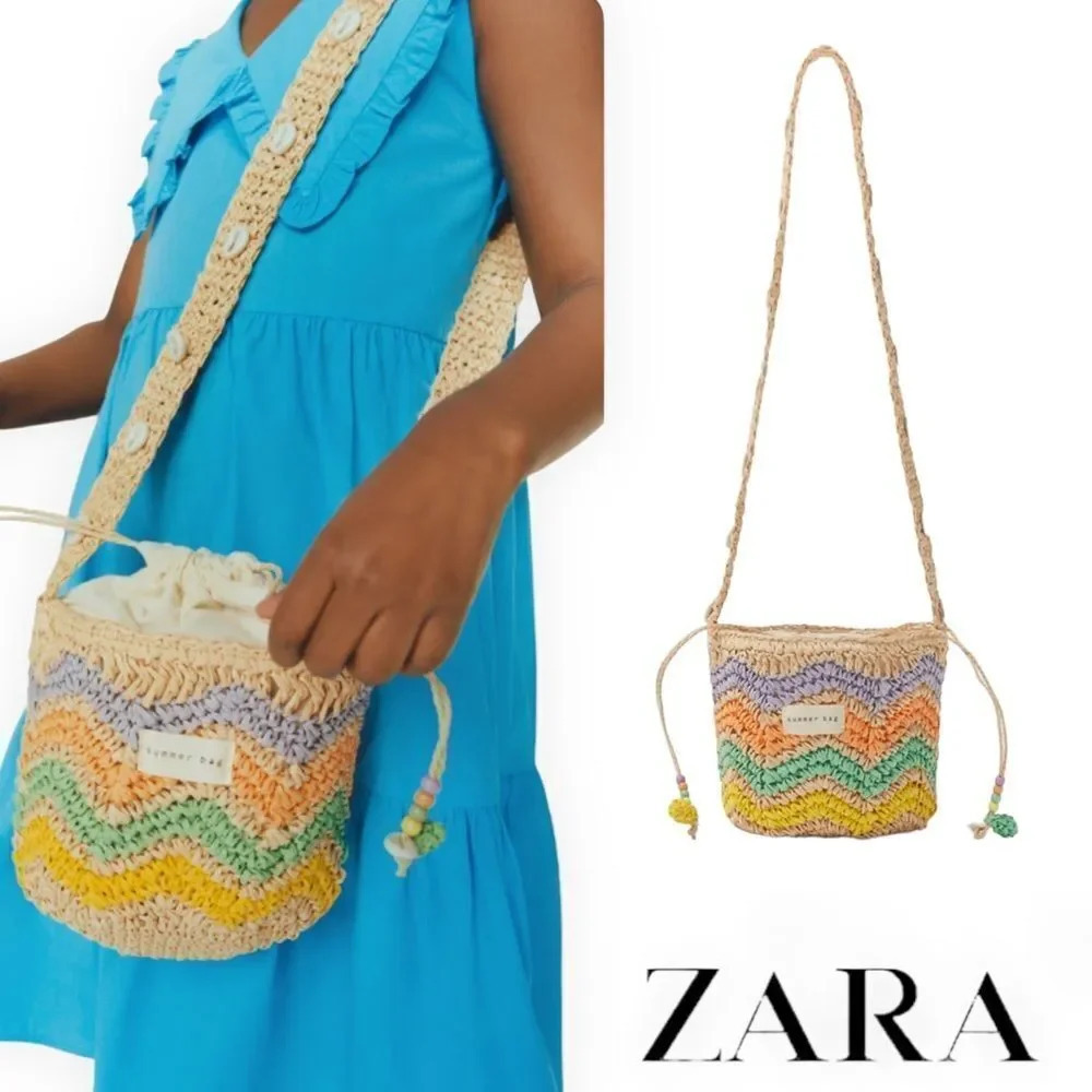 ZARA Kids | Ecru | RAFFIA CROSSBODY BAG